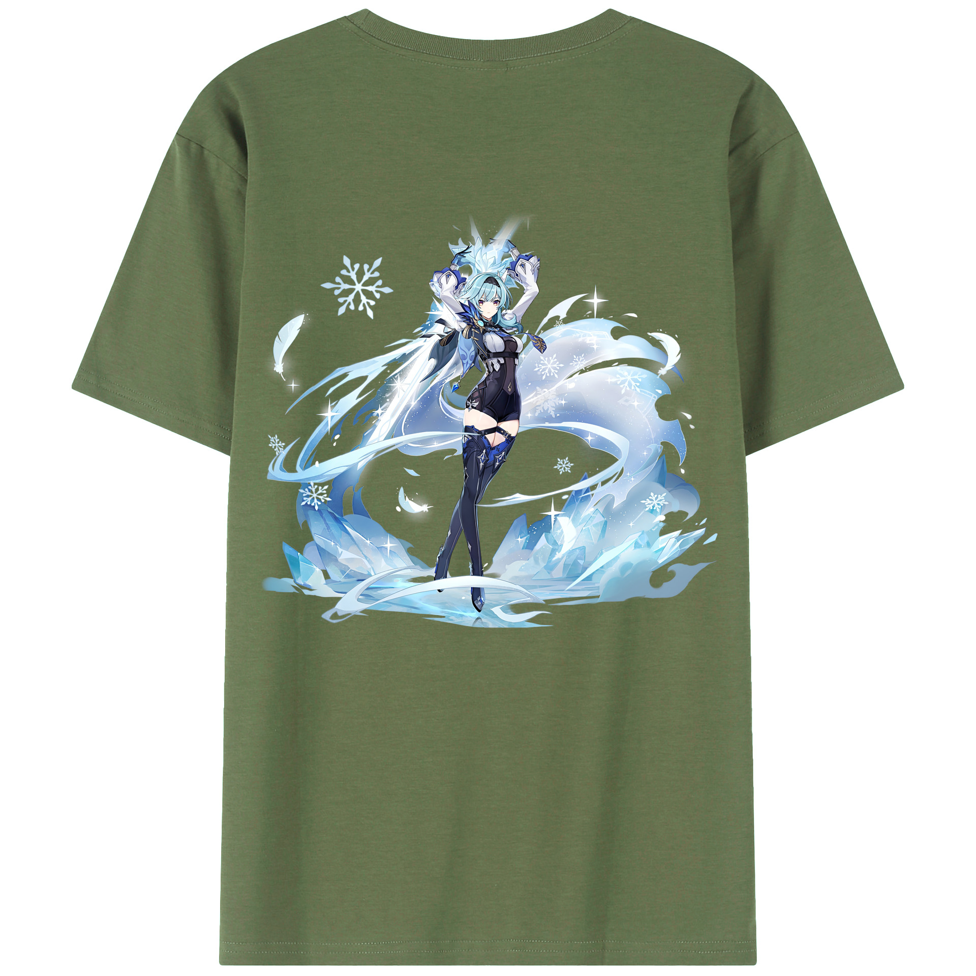 げんし神 优菈 ゆうら genshin Yūra 綿100％ メンズ半袖Tシャツ（バックプリント） 通気性